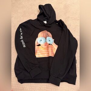 Korean brand ADLV Black Hoodie with Graphic Print